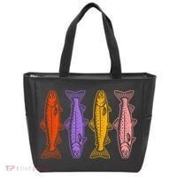 Rainbow Trout Fish Retro 80s Tote Bag thumb 0