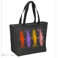 Rainbow Trout Fish Retro 80s Tote Bag thumb 2