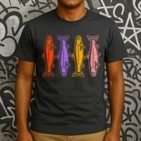 Rainbow Trout Fish Retro 80s T-Shirt thumb 3