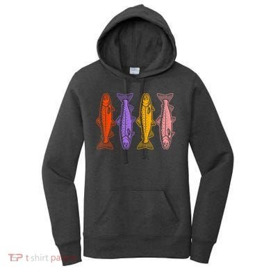 Rainbow Trout Fish Retro 80s Women's Hoodie