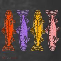 Rainbow Trout Fish Retro 80s Women's Hoodie thumb 2