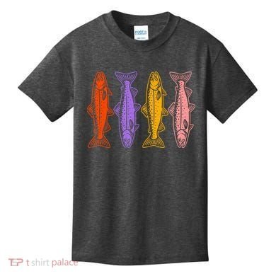 Rainbow Trout Fish Retro 80s Kids T-Shirt