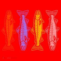Rainbow Trout Fish Retro 80s Santa Hat thumb 1
