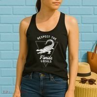 Respect The Florida Locals Alligator Funny Gator Women's Tank Top thumb 2