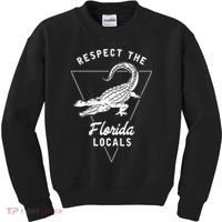 Respect The Florida Locals Alligator Funny Gator Kids Sweatshirt thumb 0