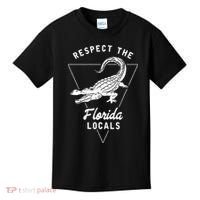 Respect The Florida Locals Alligator Funny Gator Kids T-Shirt thumb 0