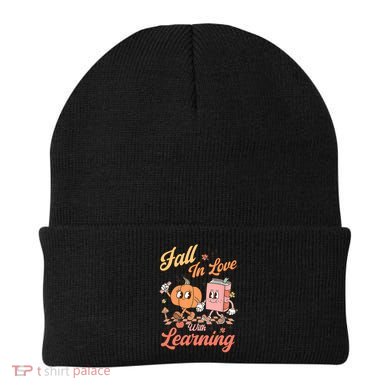 Retro Teacher Fall In Love With Learning Autumn Thanksgiving Beanie