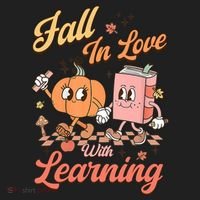Retro Teacher Fall In Love With Learning Autumn Thanksgiving Beanie thumb 2