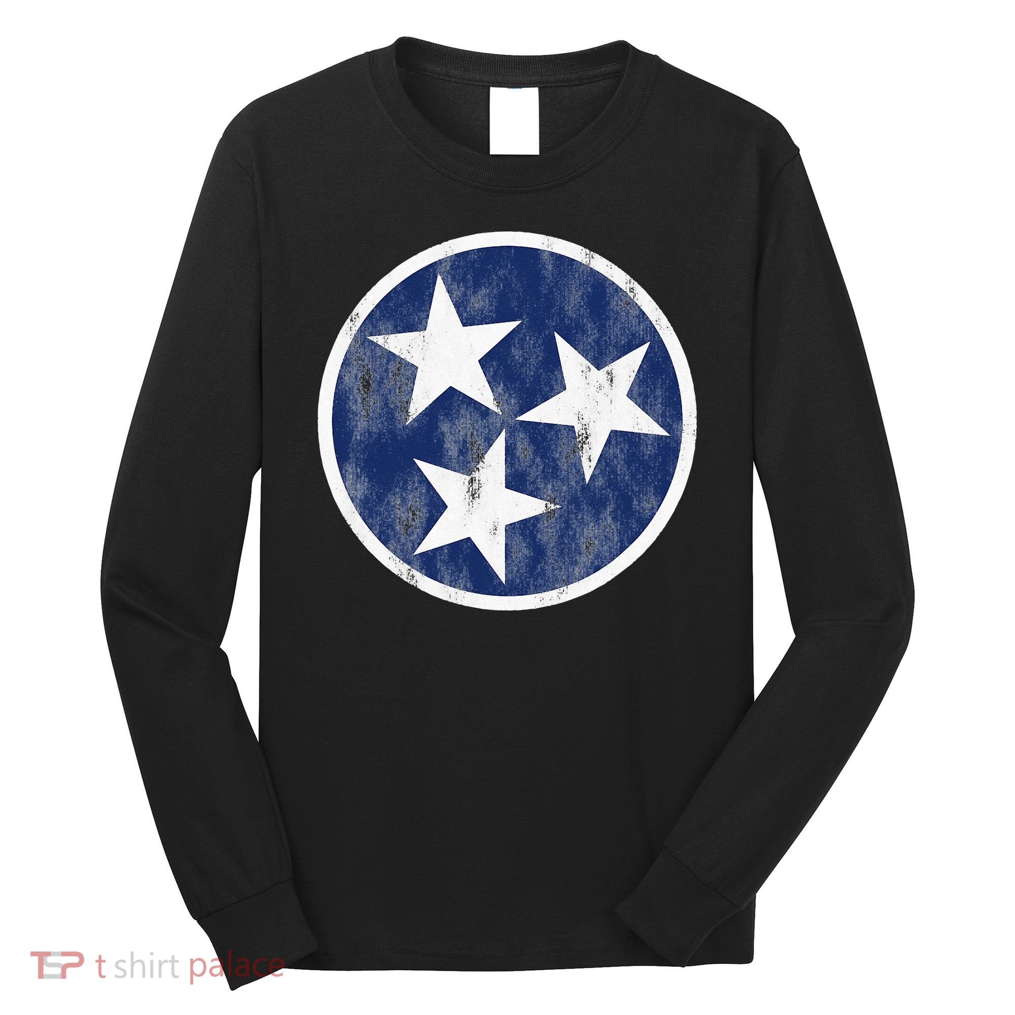 Retro Tennessee Flag Star Logo Volunteer State Nashville TN Long Sleeve Shirt