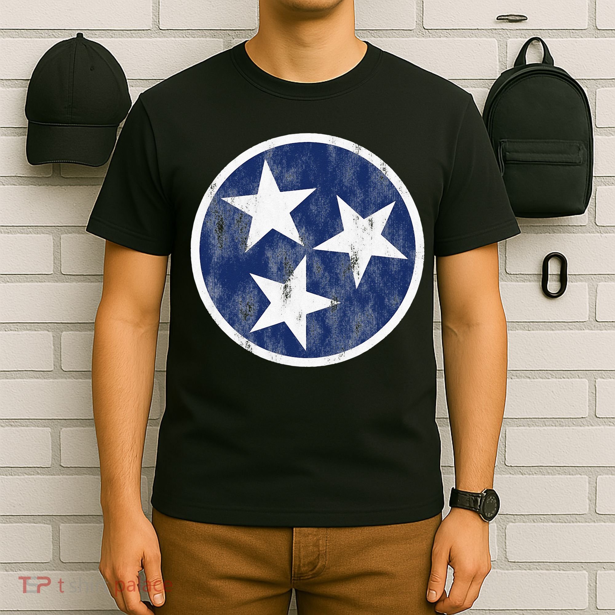Retro Tennessee Flag Star Logo Volunteer State Nashville TN T-Shirt