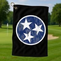 Retro Tennessee Flag Star Logo Volunteer State Nashville TN Golf Towel thumb 1