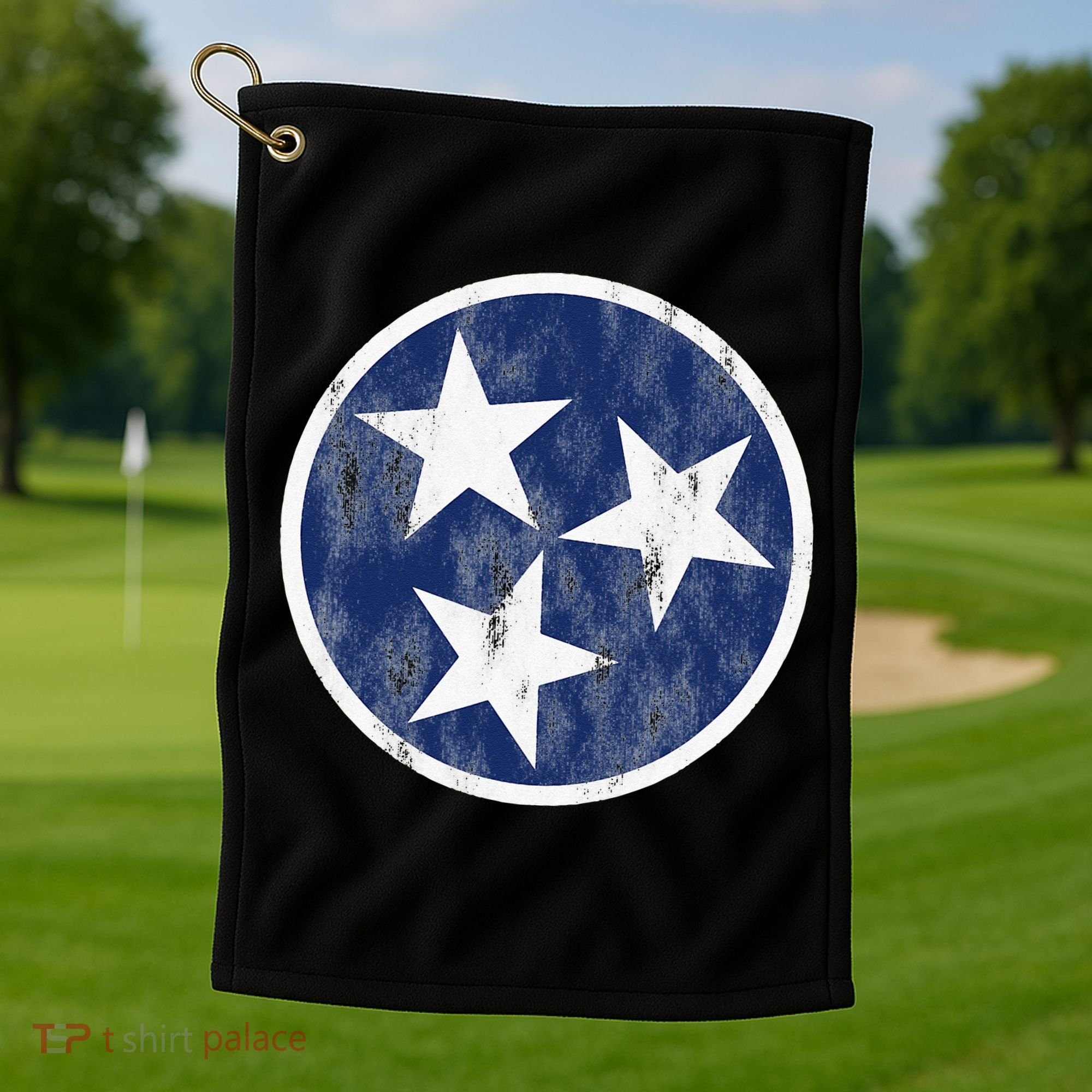 Retro Tennessee Flag Star Logo Volunteer State Nashville TN Golf Towel