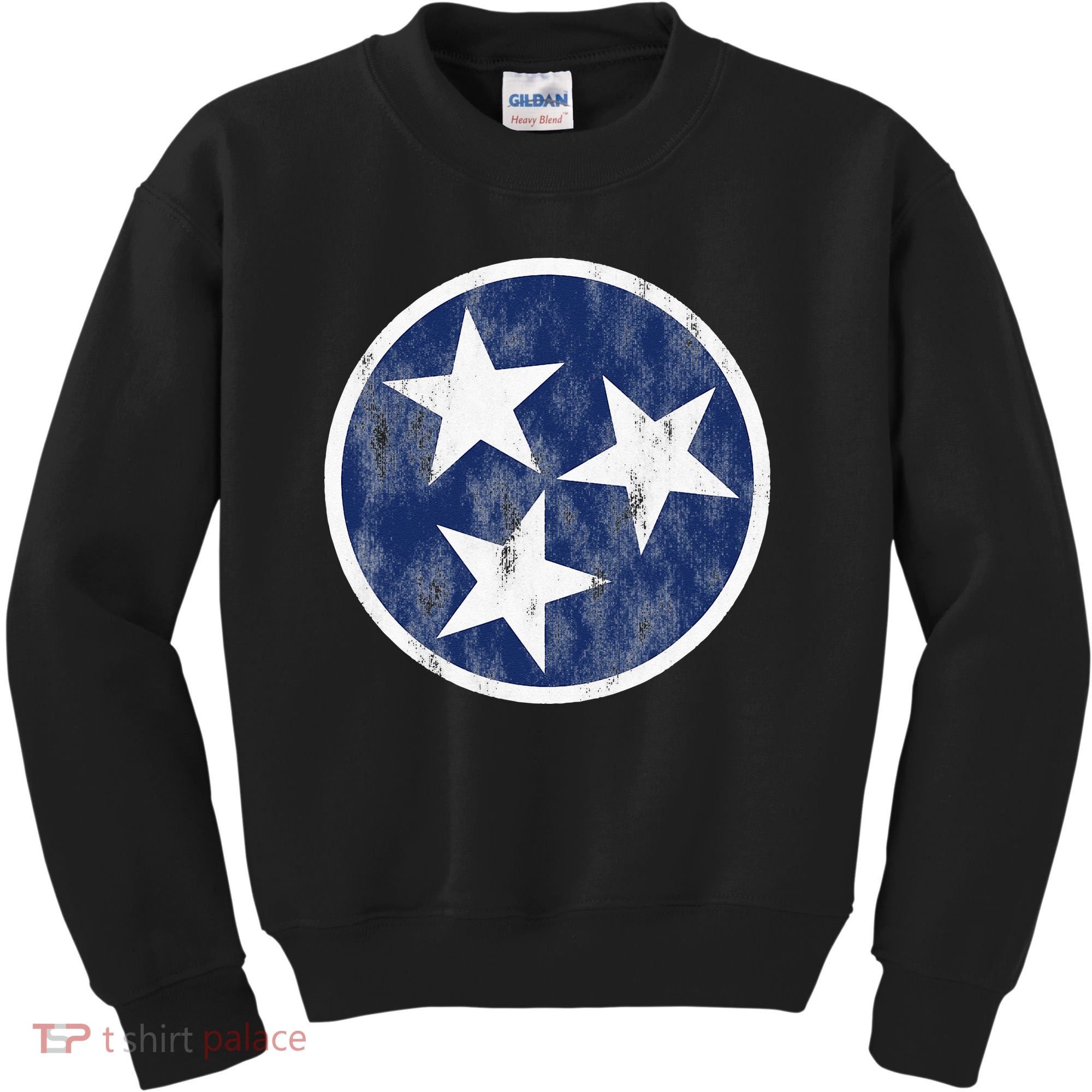 Retro Tennessee Flag Star Logo Volunteer State Nashville TN Kids Sweatshirt