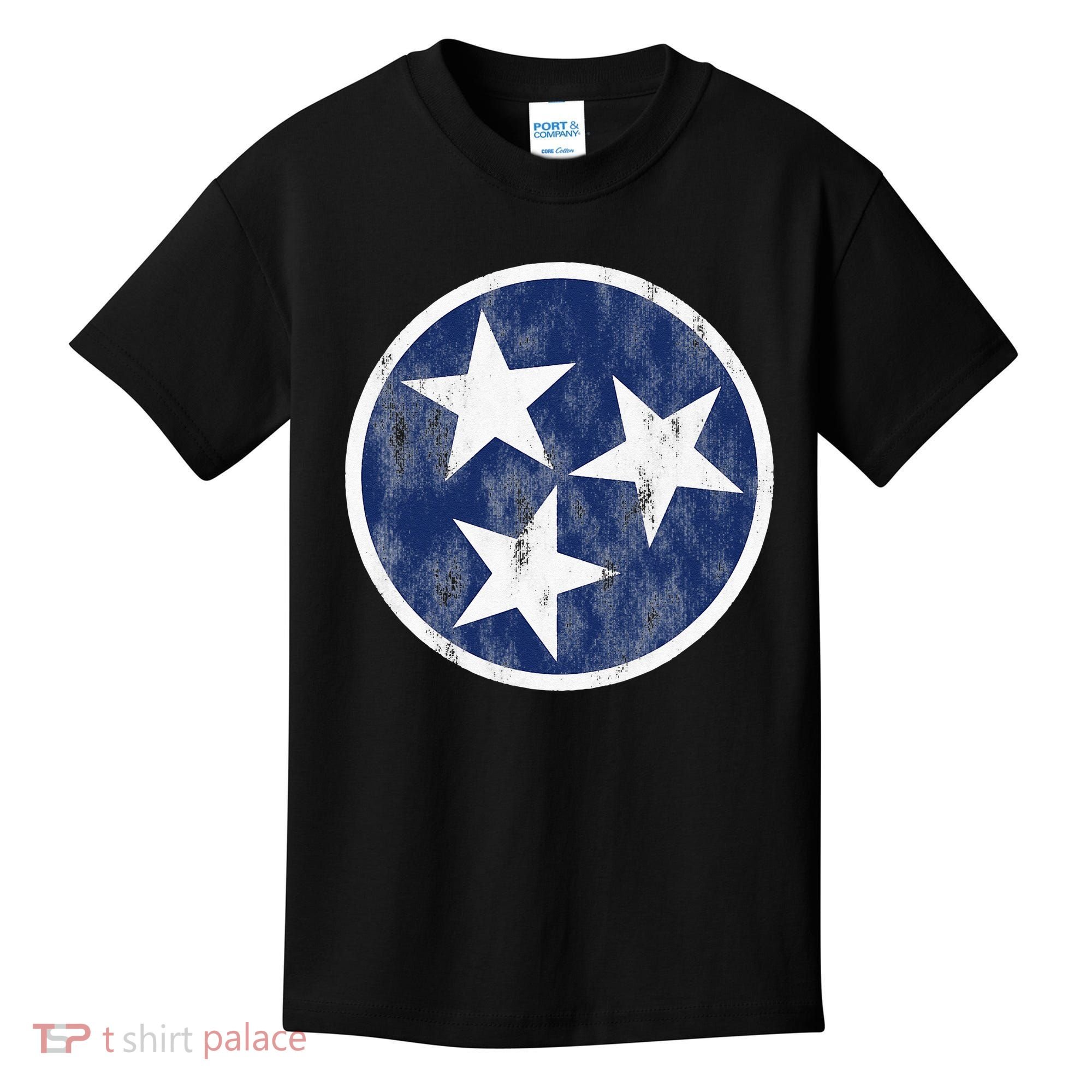 Retro Tennessee Flag Star Logo Volunteer State Nashville TN Kids T-Shirt