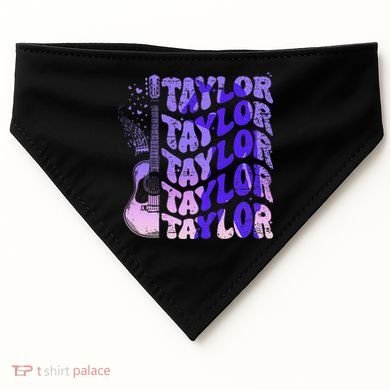 Retro Taylor First Name Vintage Taylor Name Groovy USA-Made Doggie Bandana