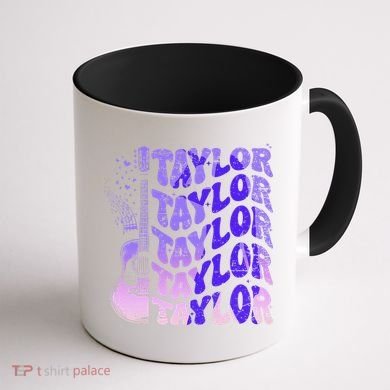Retro Taylor First Name Vintage Taylor Name Groovy Coffee Mug back