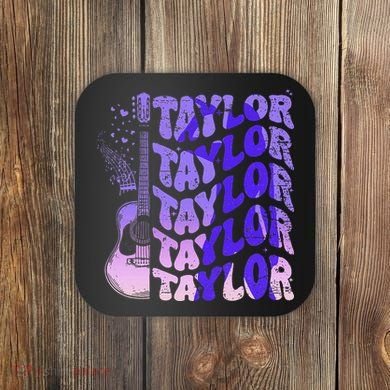Retro Taylor First Name Vintage Taylor Name Groovy Coaster