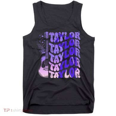 Retro Taylor First Name Vintage Taylor Name Groovy Tank Top
