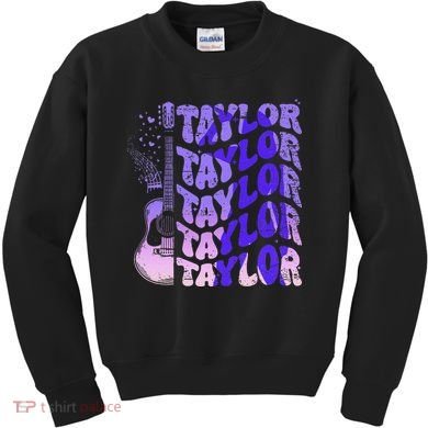 Retro Taylor First Name Vintage Taylor Name Groovy Kids Sweatshirt