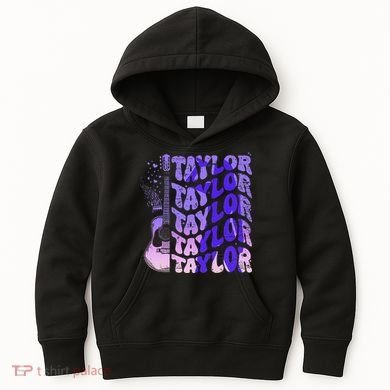 Retro Taylor First Name Vintage Taylor Name Groovy Kids Hoodie