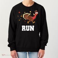 Run Turkey Funny Thanksgiving Women's Sweatshirt thumb 0
