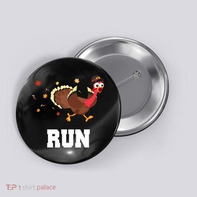 Run Turkey Funny Thanksgiving Button