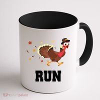 Run Turkey Funny Thanksgiving Coffee Mug thumb 1