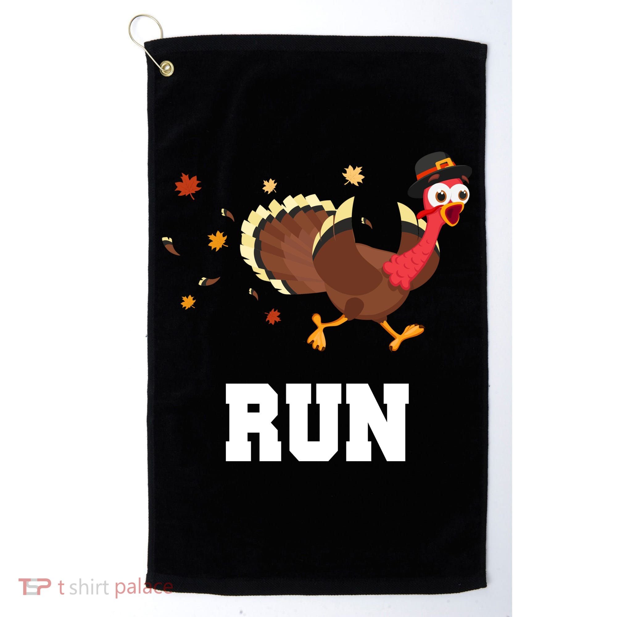 Run Turkey Funny Thanksgiving Golf Towel