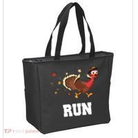 Run Turkey Funny Thanksgiving Tote Bag thumb 2