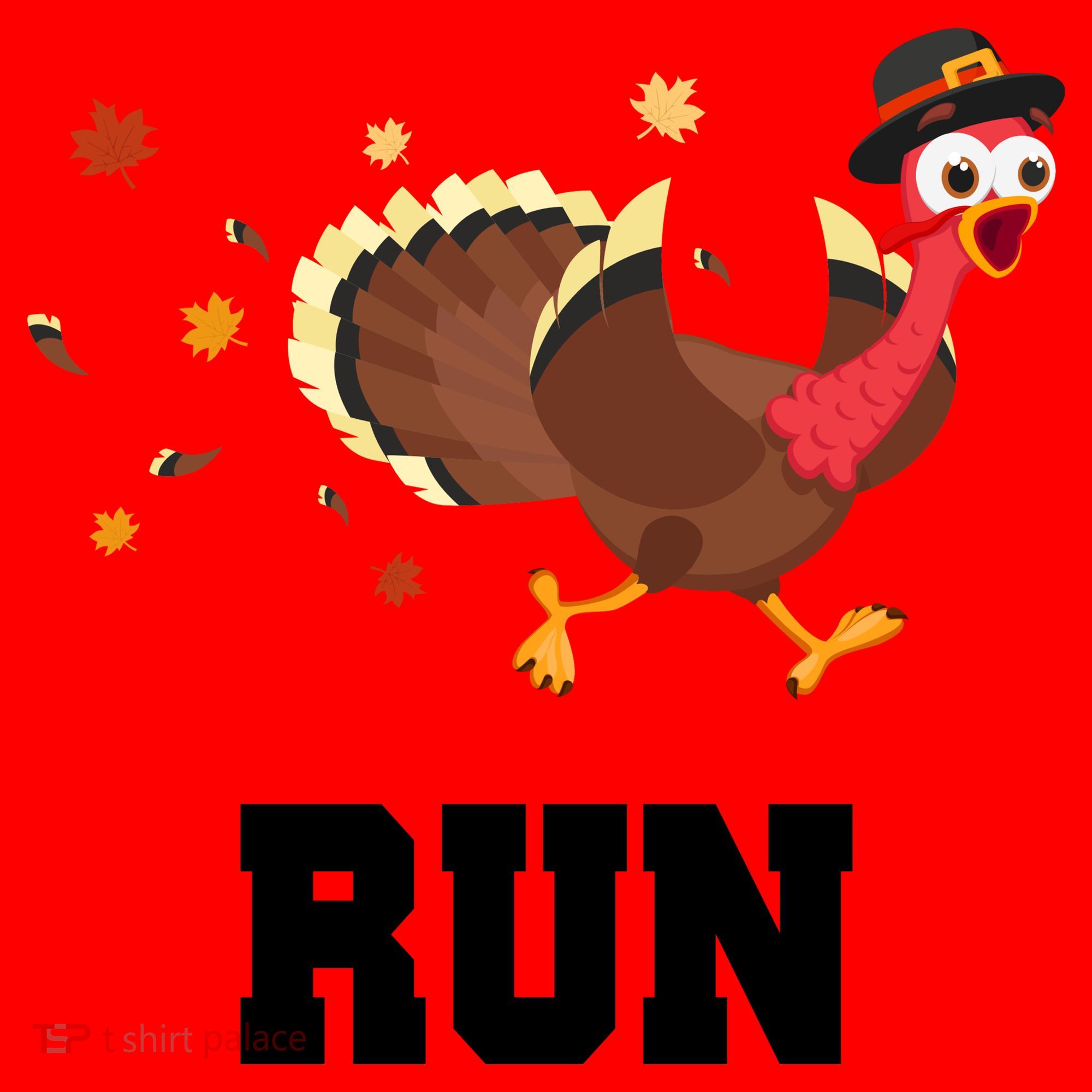 Run Turkey Funny Thanksgiving Santa Hat