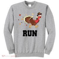 Run Turkey Funny Thanksgiving Sweatshirt thumb 0
