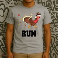 Run Turkey Funny Thanksgiving T-Shirt thumb 3