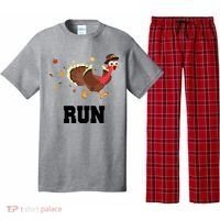 Run Turkey Funny Thanksgiving Pajama Set thumb 0