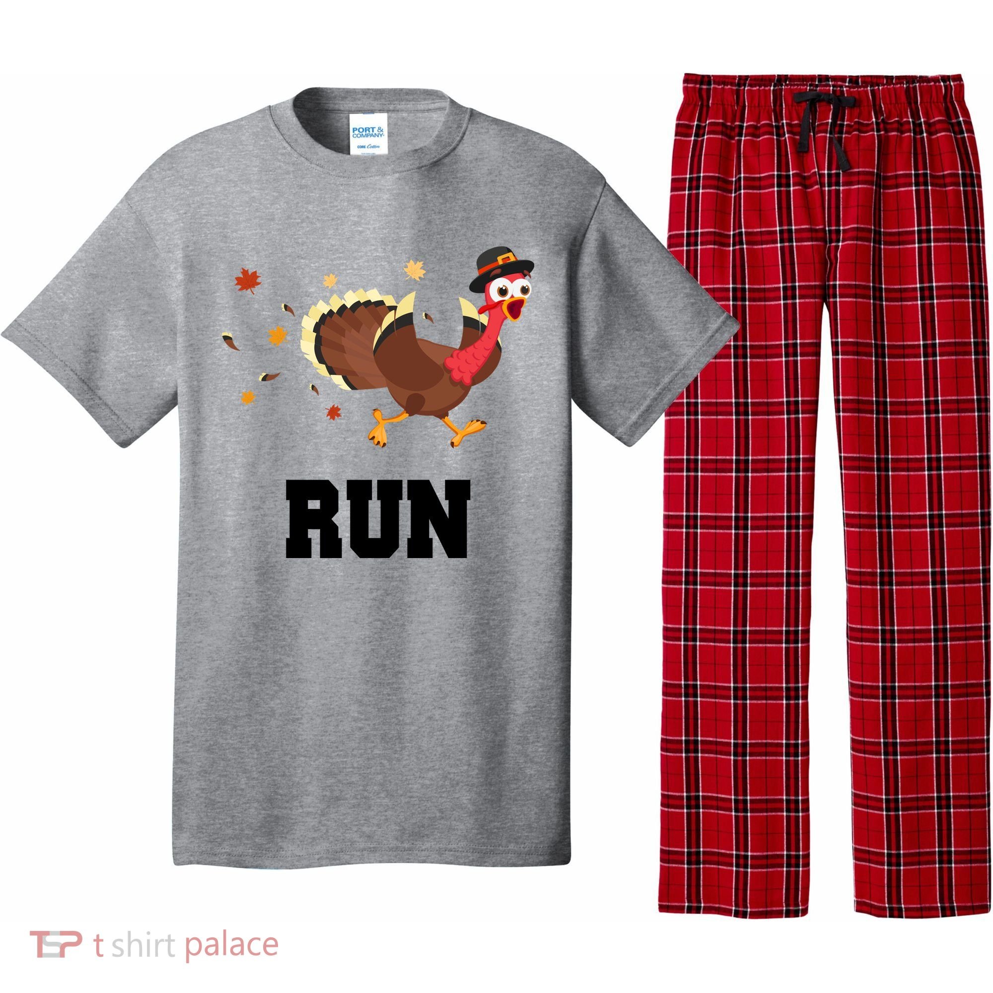 Run Turkey Funny Thanksgiving Pajama Set