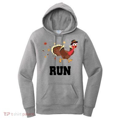 Run Turkey Funny Thanksgiving Women's Hoodie