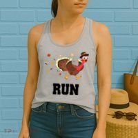 Run Turkey Funny Thanksgiving Women's Tank Top thumb 2