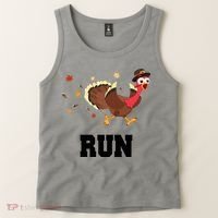 Run Turkey Funny Thanksgiving Tank Top thumb 2