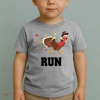 Run Turkey Funny Thanksgiving Toddler T-Shirt thumb 2