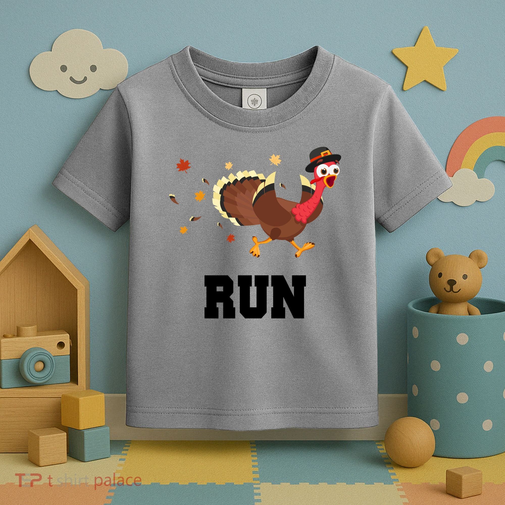 Run Turkey Funny Thanksgiving Toddler T-Shirt