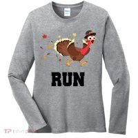 Run Turkey Funny Thanksgiving Women's Long Sleeve Shirt thumb 0