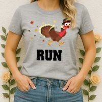 Run Turkey Funny Thanksgiving Women's T-Shirt thumb 2