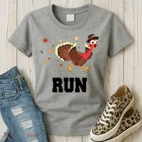 Run Turkey Funny Thanksgiving Women's T-Shirt thumb 3
