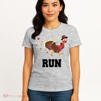 Run Turkey Funny Thanksgiving Women's T-Shirt thumb 4