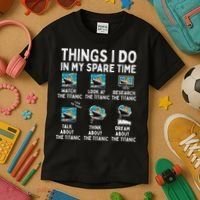 Rms Titanic Funny Things I Do In My Spare Time Birthday Kids T-Shirt thumb 3