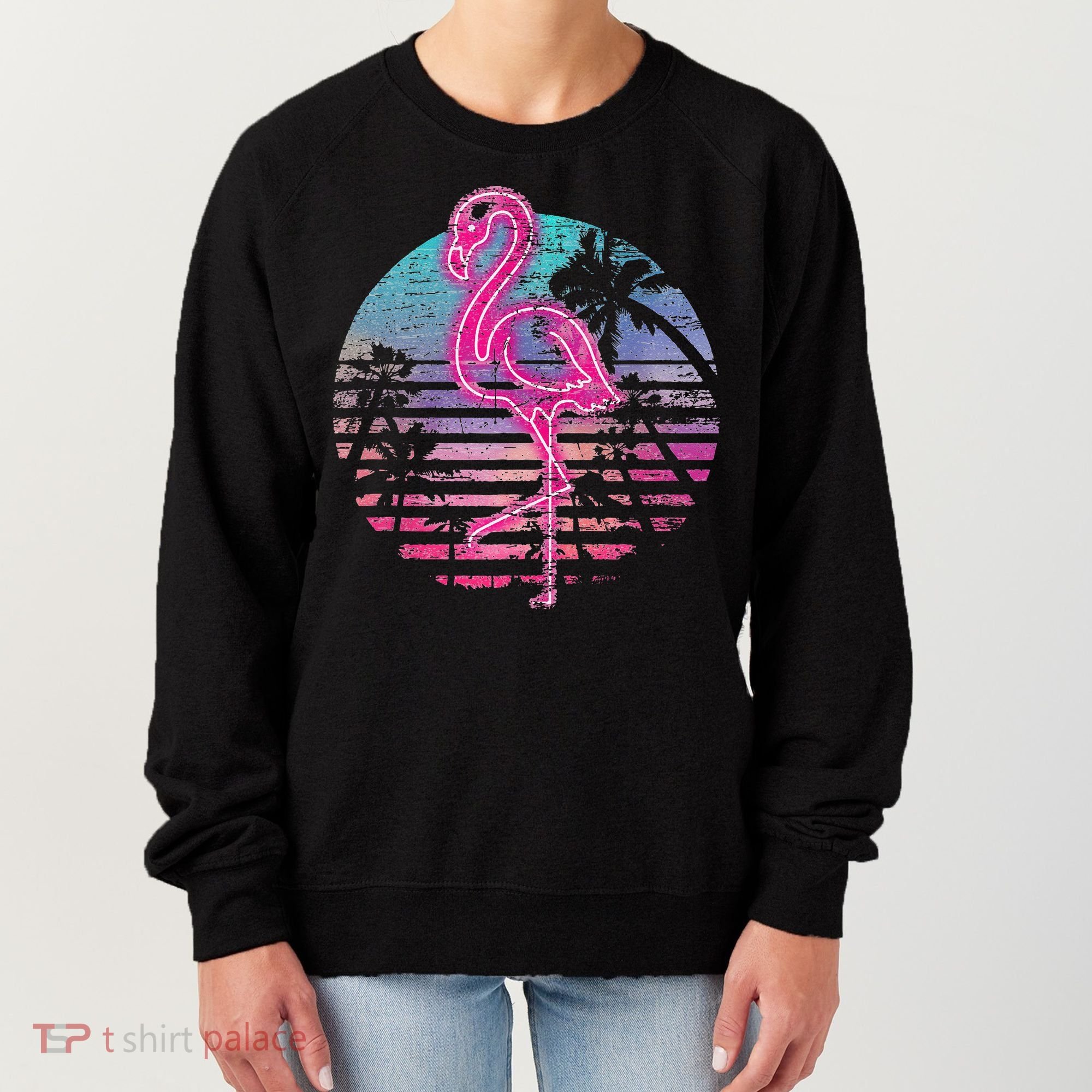 Retro Tropic Flamingo Women's Sweatshirt