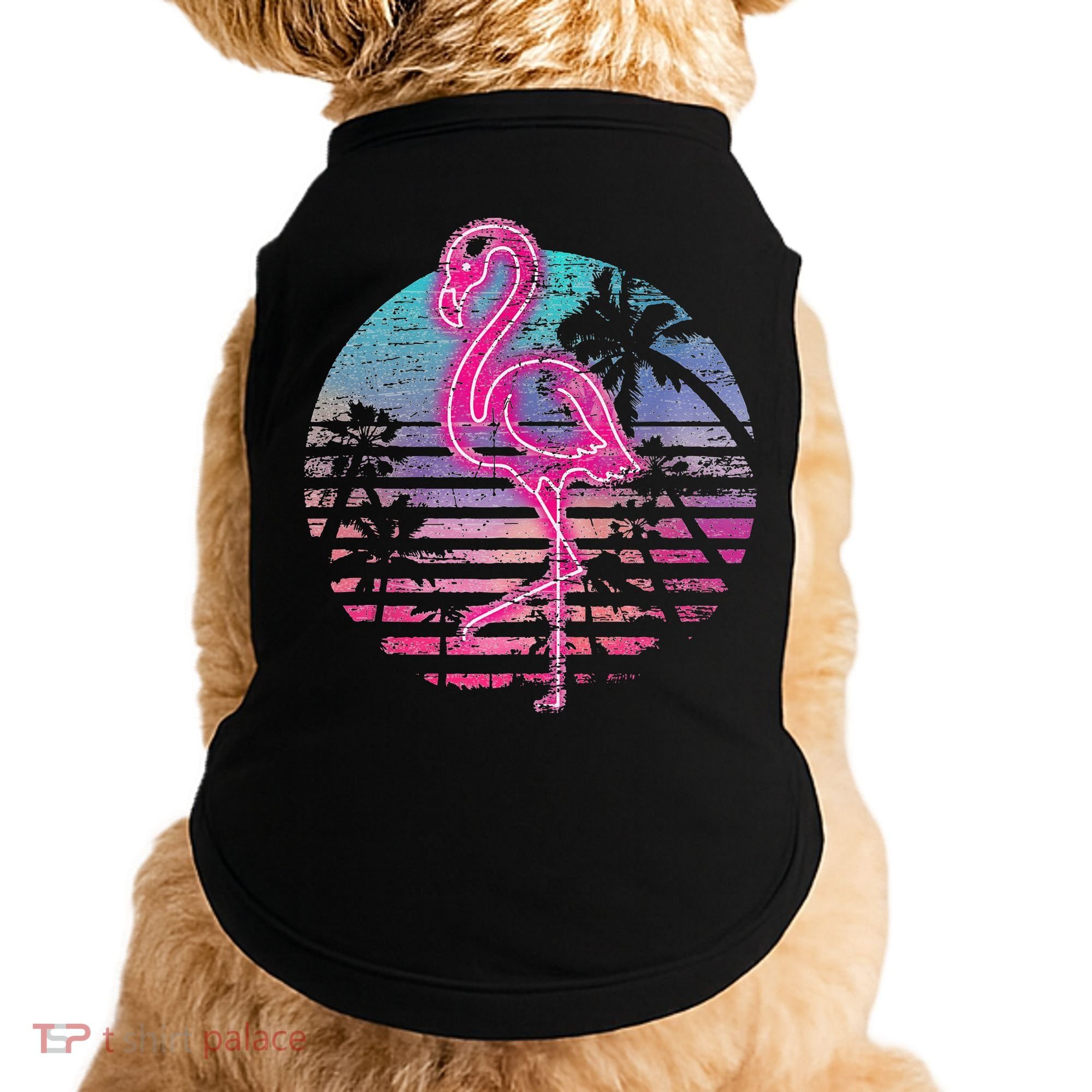 Retro Tropic Flamingo Doggie Tank