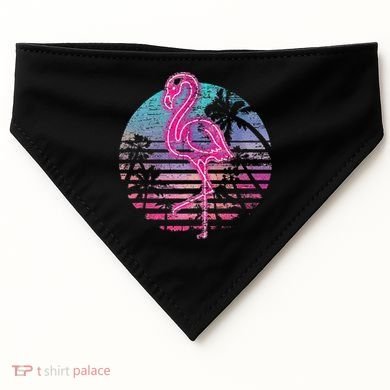 Retro Tropic Flamingo USA-Made Doggie Bandana