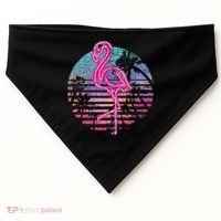 Retro Tropic Flamingo USA-Made Doggie Bandana thumb 0