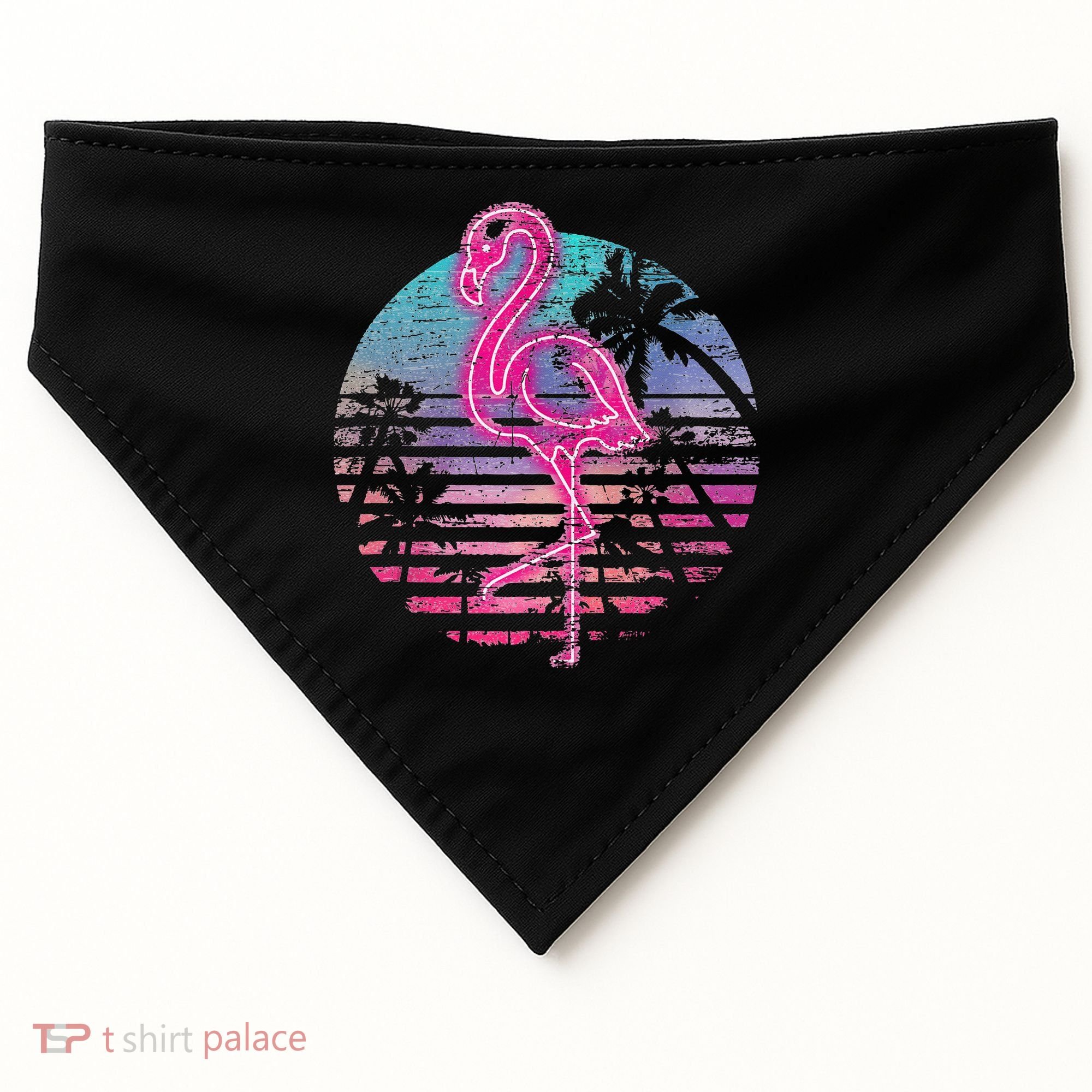 Retro Tropic Flamingo USA-Made Doggie Bandana
