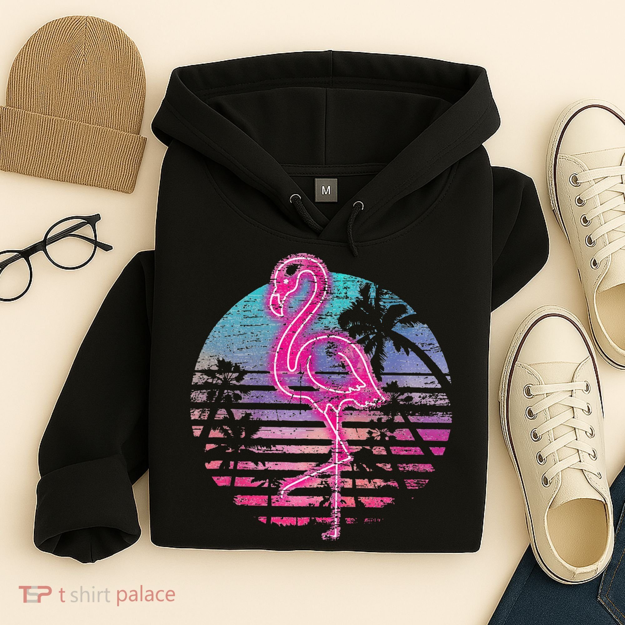 Retro Tropic Flamingo Hoodie